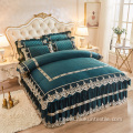 Velvet Bed Skirts bed skirts set with Lace Bed Skirt Bedspread Supplier